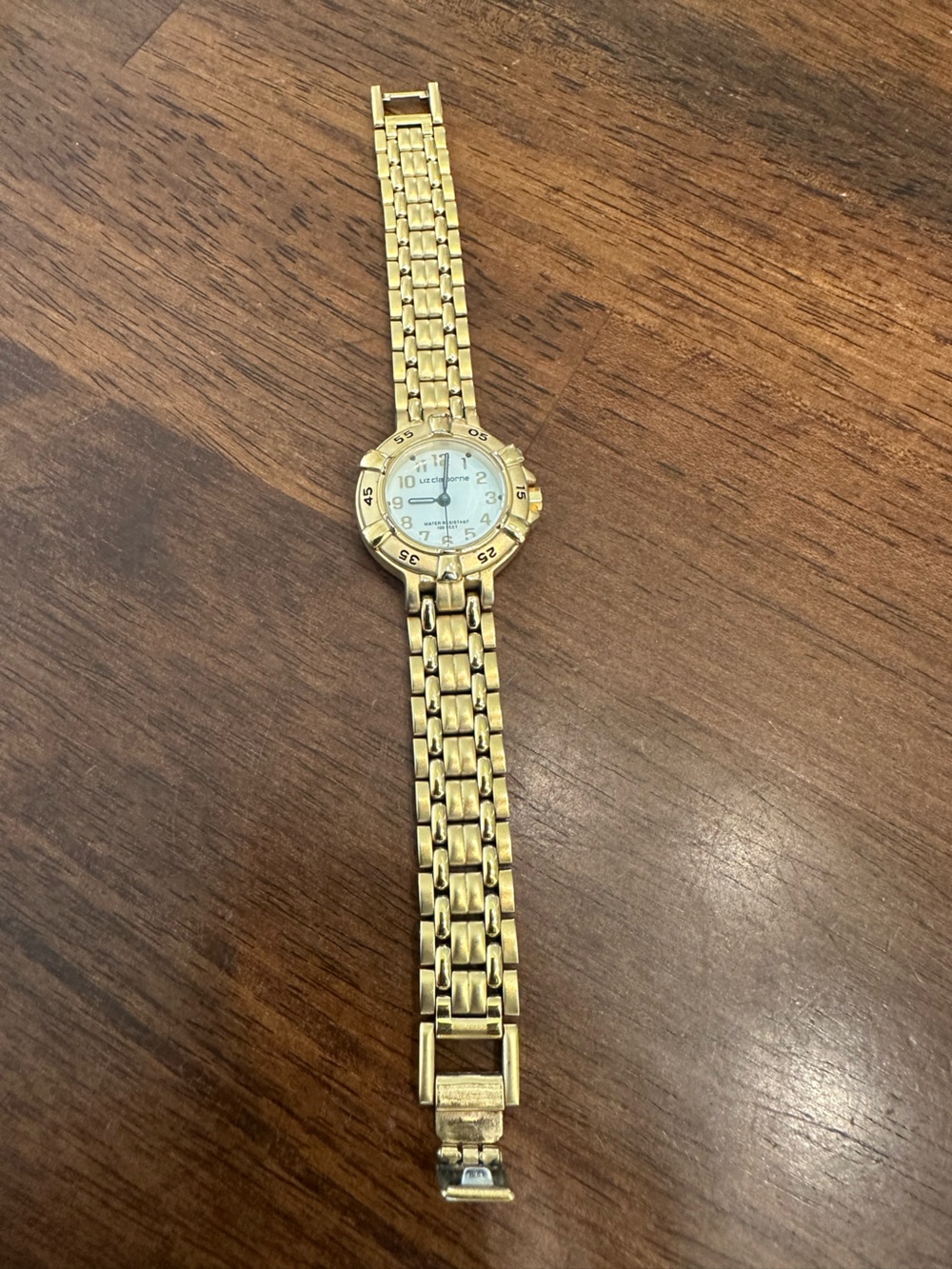 Liz Claiborne Gold Tone Bracelet Watch Back View